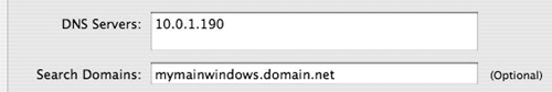 Ensuring that the Active Directory DNS is first in the list and that the search domain is set properly.