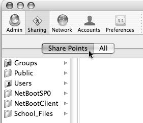 Your new share point shows up in the Share Points list.