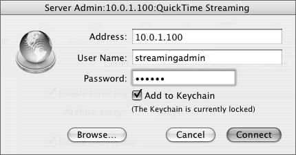 Launch the Server Admin tool, and authenticate.