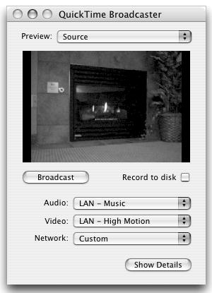 Launch QuickTime Broadcaster.