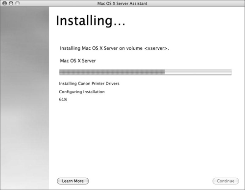 Wait while installation is in progress.