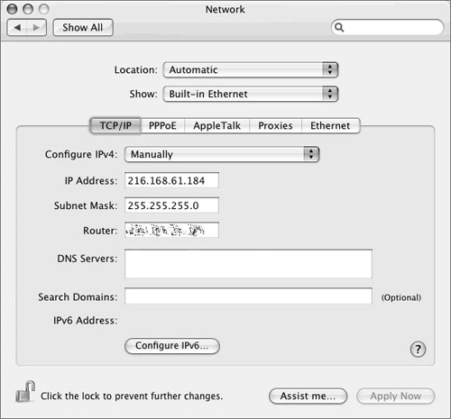 Check your network preferences before you proceed with setting up DNS.