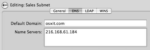 Data entered in the DNS tab is pushed down to the client with the IP information.