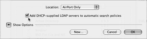 Be sure the “Add DHCP-supplied LDAP servers” option is selected, which allows the client to obtain the LDAP information from the DHCP server.