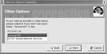 The Other Options dialog box