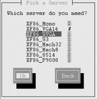 The Pick a Server dialog box