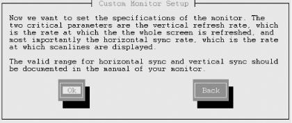 The Custom Monitor Setup dialog box