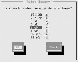 The Video Memory dialog box