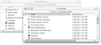 The Finder window with a hidden toolbar