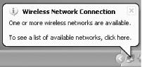 The Wireless Network Connection icon in the Tray