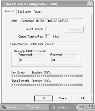 The Linksys configuration utility