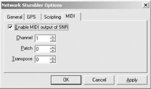 MIDI output options.