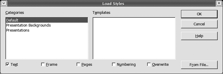 The Styles Load window