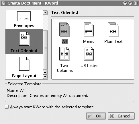 Configuring tabulators in KWord