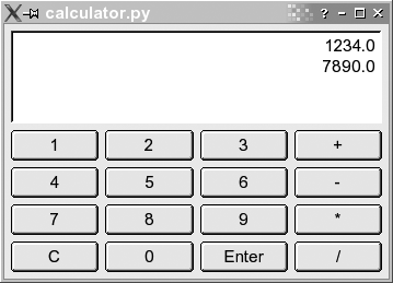 A calculator developed in Python