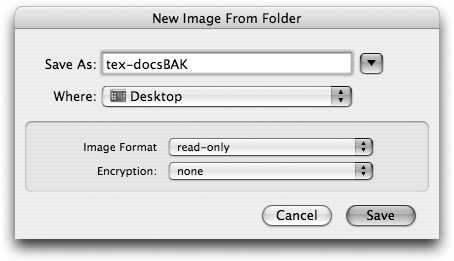 Creating a disk image with the Disk Utility