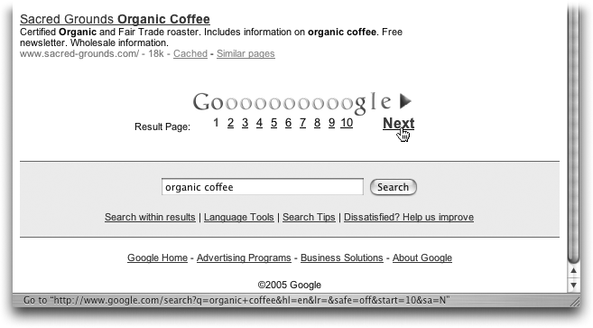 The links at the very bottom of the page are pretty self-explanatory: They take you to various help and information pages on the Google site.