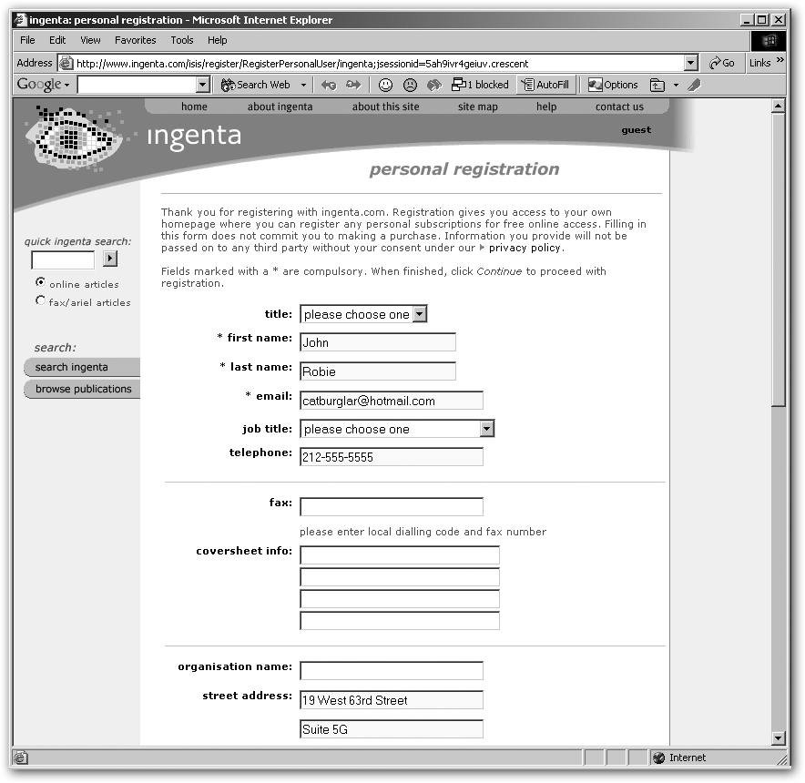 When you click the AutoFill button, your computer fills in any highlighted boxes. Some Web pages have invisible boxes, however, and you can wind up sending, say, your phone number without even realizing it. To find out which info AutoFill is supplying, Shift-click the AutoFill button, which opens a small window telling you the data it’s going to fill in.