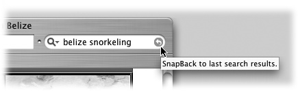 The cool thing about SnapBack is that it works no matter how far you’ve wandered away from your results, or even if you’ve typed new URLs into the address bar. At any time, just click the little orange arrow.