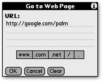 Here you can see Google on a Handspring Treo 650. If you’re on Google’s PDA-optimized page, you can click the Full Google link to hop back to Google proper any time.