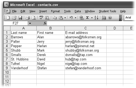 Your spreadsheet can have names all in one column, or it can separate first and last names into their own columns—and it doesn’t matter what order they’re in.