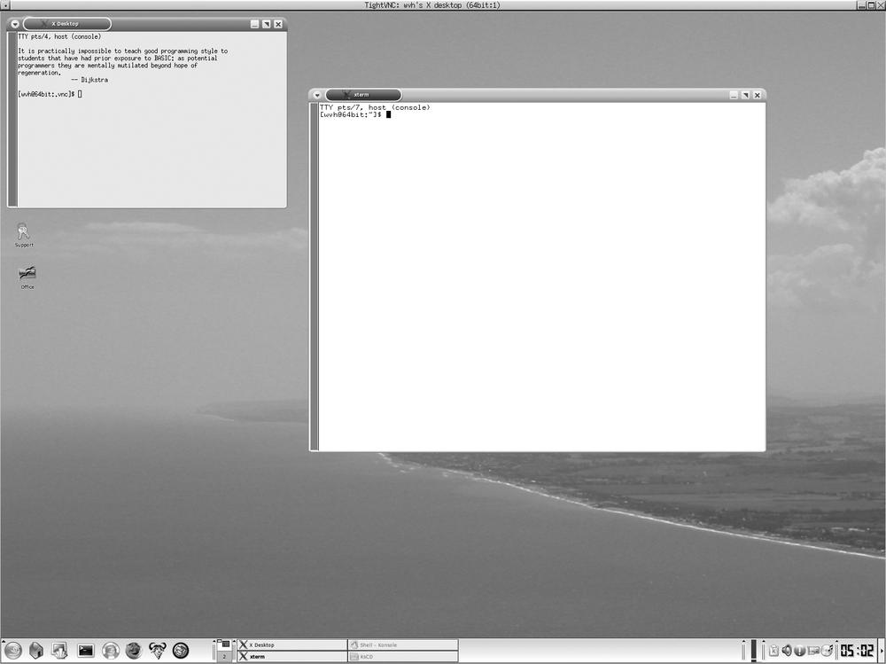 A VNC desktop using KDE