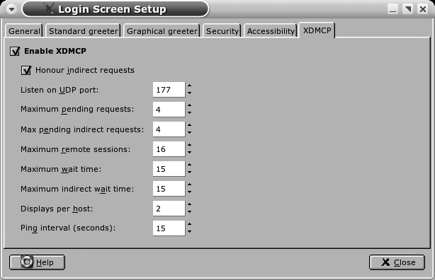 XDMCP activation in gdmsetup