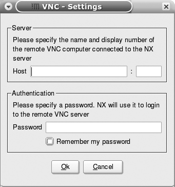 VNC configuration in NX Client