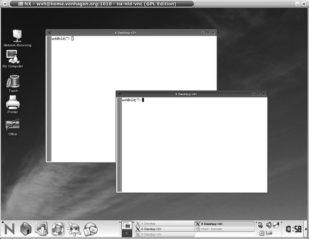 A remote VNC session in NX Client