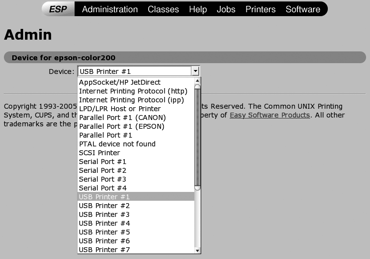 Selecting how your printer is attached