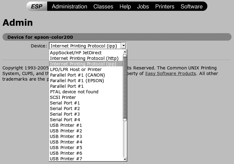 Specifying IPP as your remote printing protocol