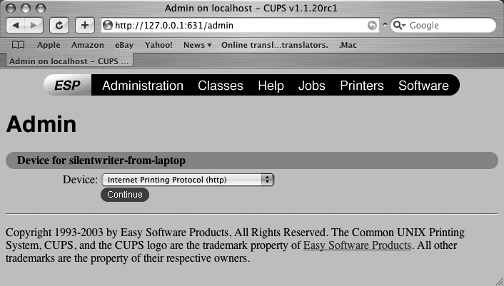 Specifying the protocol for remote printing