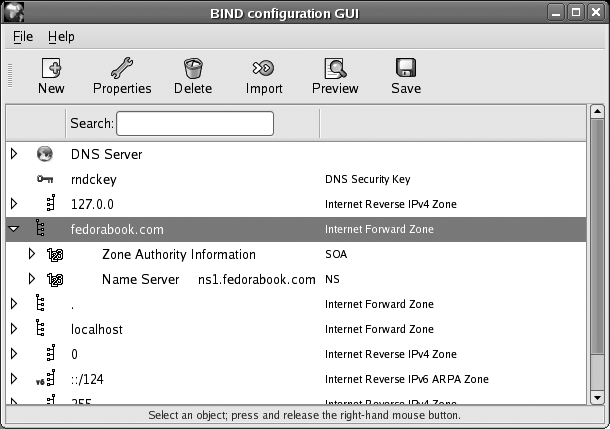 A new zone entry in the main configuration window