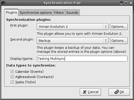 Testing Multisync with the backup plug-in