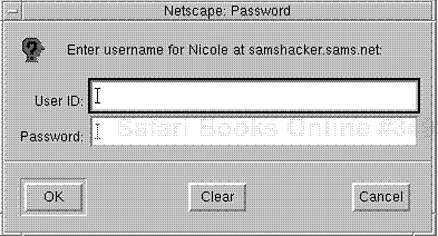 The HTTP password authentication dialog.