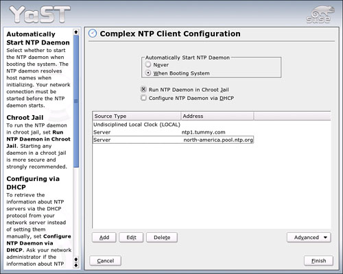 Set up your NTP client to use the pool NTP servers to reduce the load on high-traffic servers.