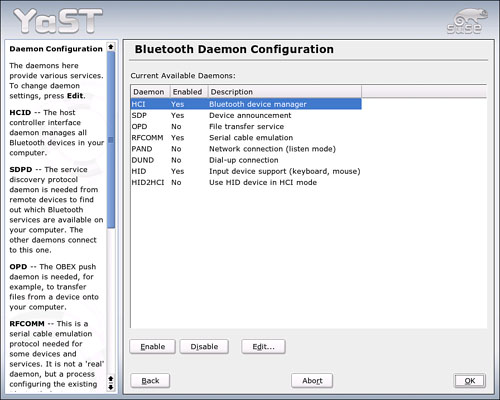 Configure the Bluetooth daemon here.