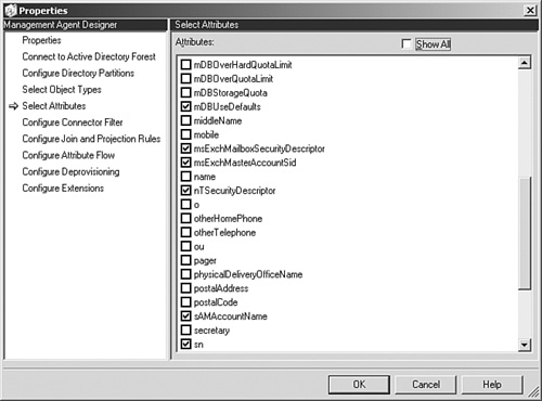 Configuring attribute flow in an MA.