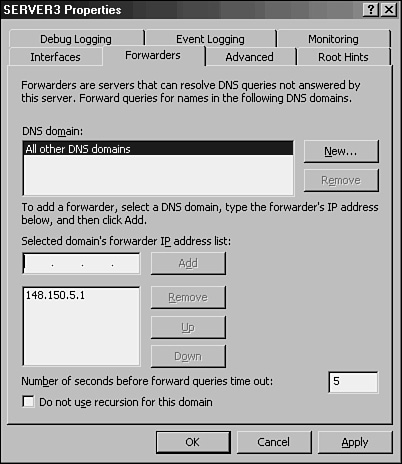 Setting up forwarders.