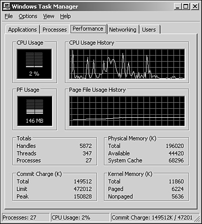 The Windows Task Manager.