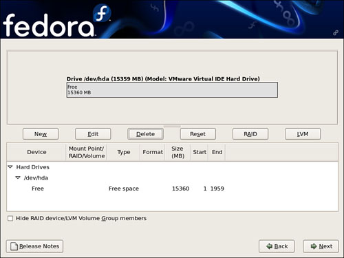 Fedora’s powerful partitioning tool allows you to create a partition scheme unique to your requirements.