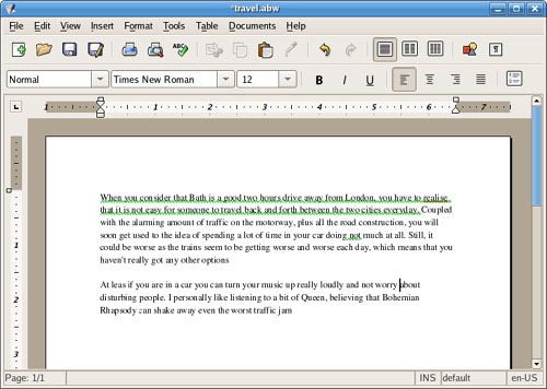 AbiWord is a word processing program for Fedora, GNOME, and X11. It handles some formats that OpenOffice.org cannot, but does not yet do well with MS Word formats.