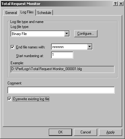 Configure the log file format and usage.