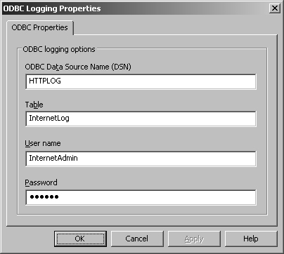 Use ODBC logging when you need to write to a database.