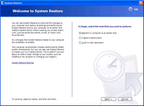 Use System Restore to return your tablet to an earlier working state.