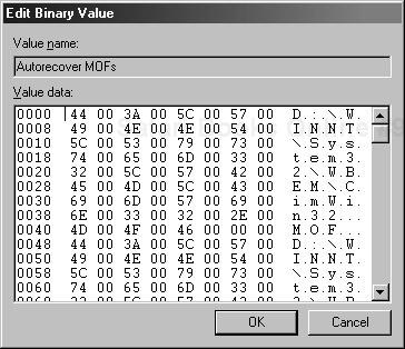 Multistring Value as Displayed by a Registry Editor