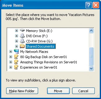 Move an image to the Shared Documents folder.