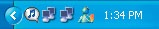 The Plus! Voice Command for Windows Media Player adds an icon to the system tray on the taskbar.