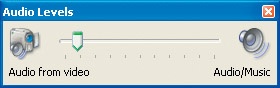 If you want to hear the sounds in the video over the background music you’ve added, move the Audio Levels slider to the left.