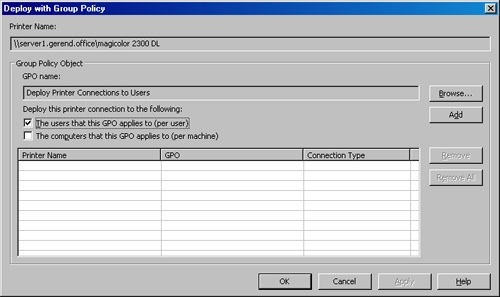 The Deploy With Group Policy dialog box